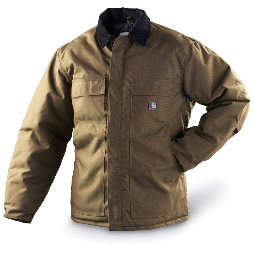 Carhartt Duck Insulated Traditional Coat Olive‎ Brown XL Good Used Condition
